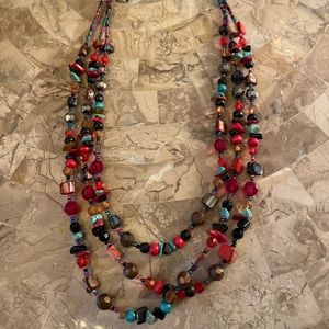 Chico’s Multi Color 3 Strand Necklace